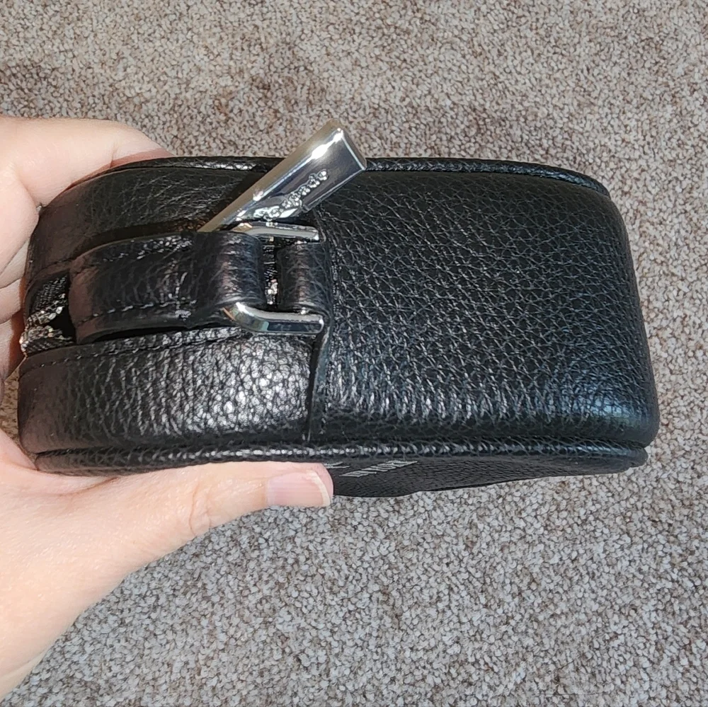 Kate‎ Spade Glitter Camera Black Leather Clutch